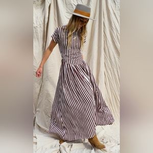 Jen's Pirate Booty Burgundy & White Striped Maxi Dress